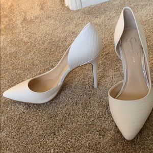 Jessica Simpson white heels
